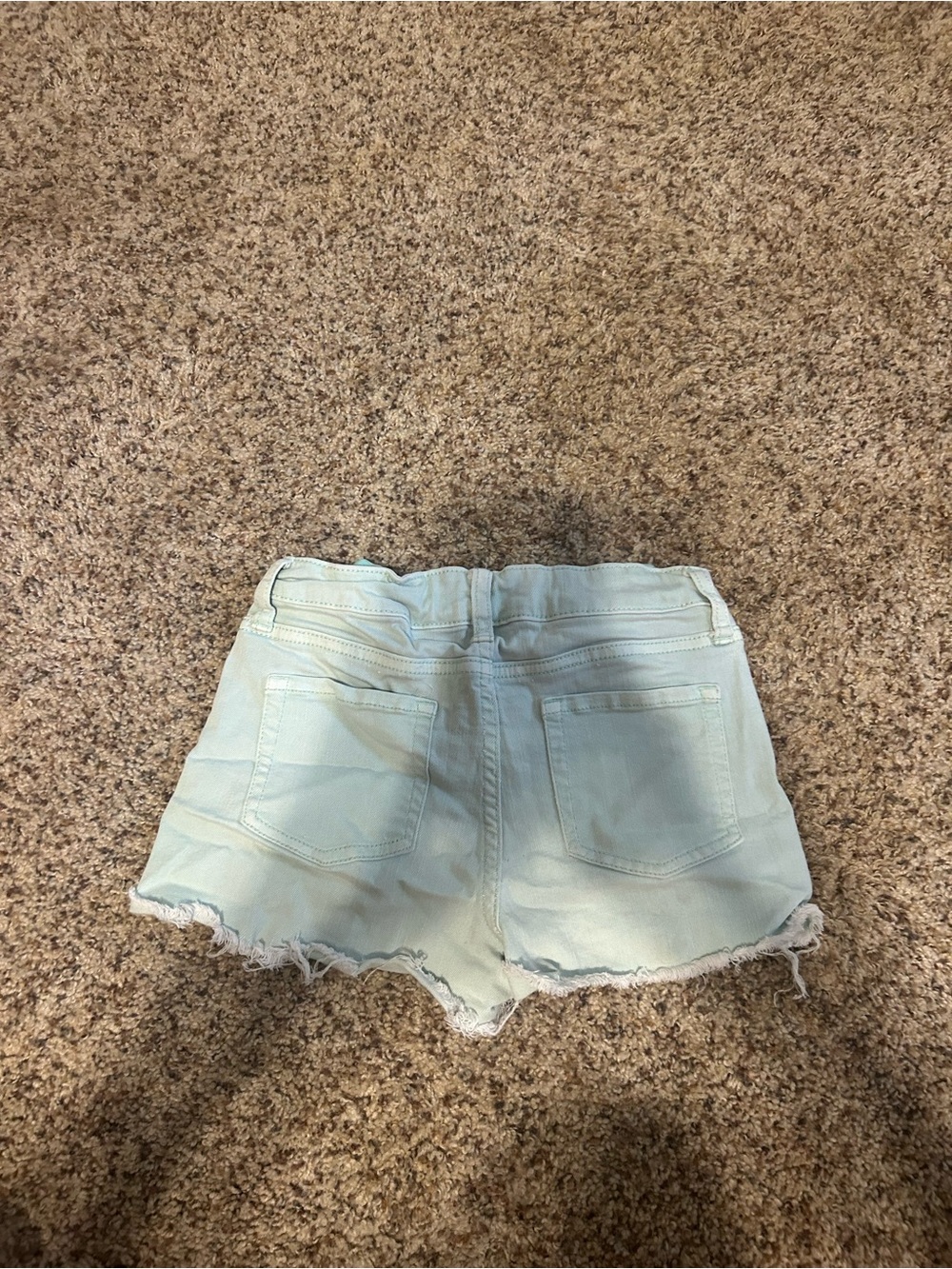 Girls green Jean shorts size large 10-12 good condition summer art class